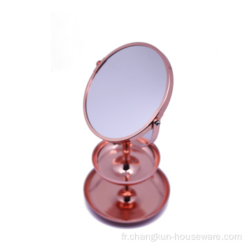 Miroir de bureau personnalisé grossissant rond double face couleur